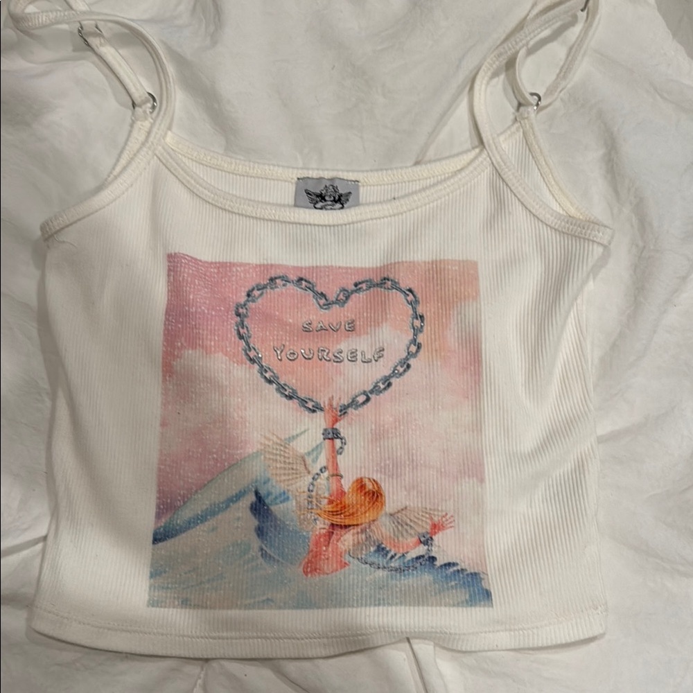 Boys Lie White Tank Top with Graphic Print